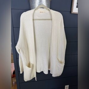 Marine Layer Catalina Cardigan Cotton Open Knit Open Front Sweater Milk large